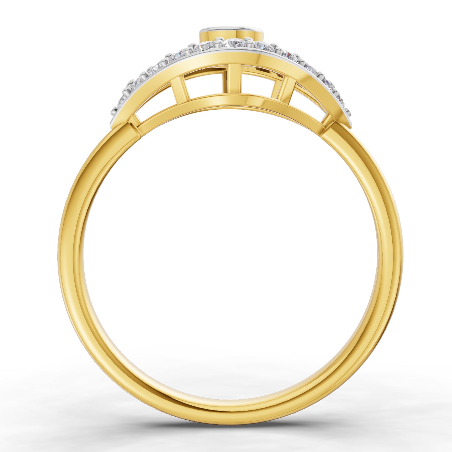 0.24 Carat  | 925 Sterling Silver Gold Plated Evil Eye Ring