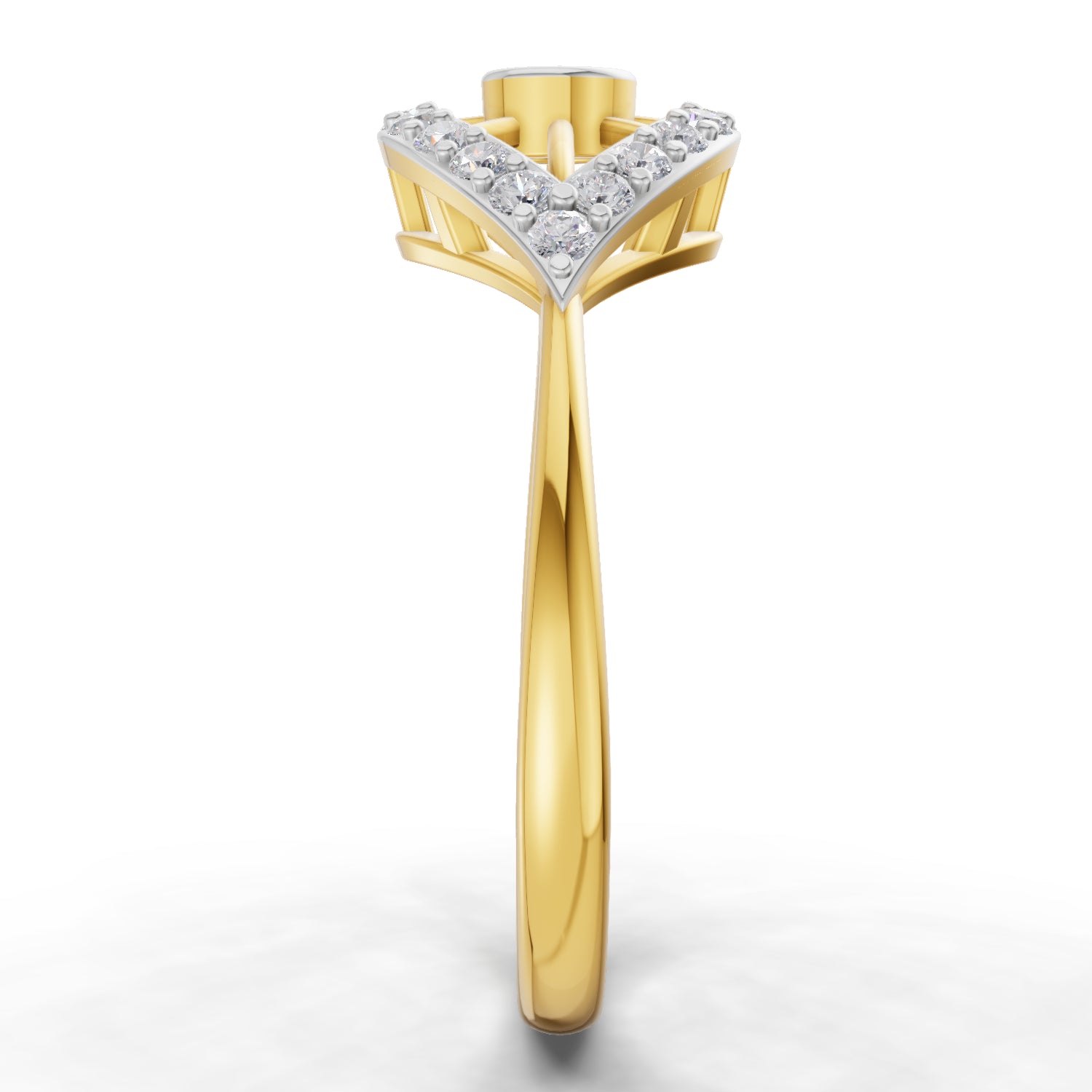 0.24 Carat  | 925 Sterling Silver Gold Plated Evil Eye Ring