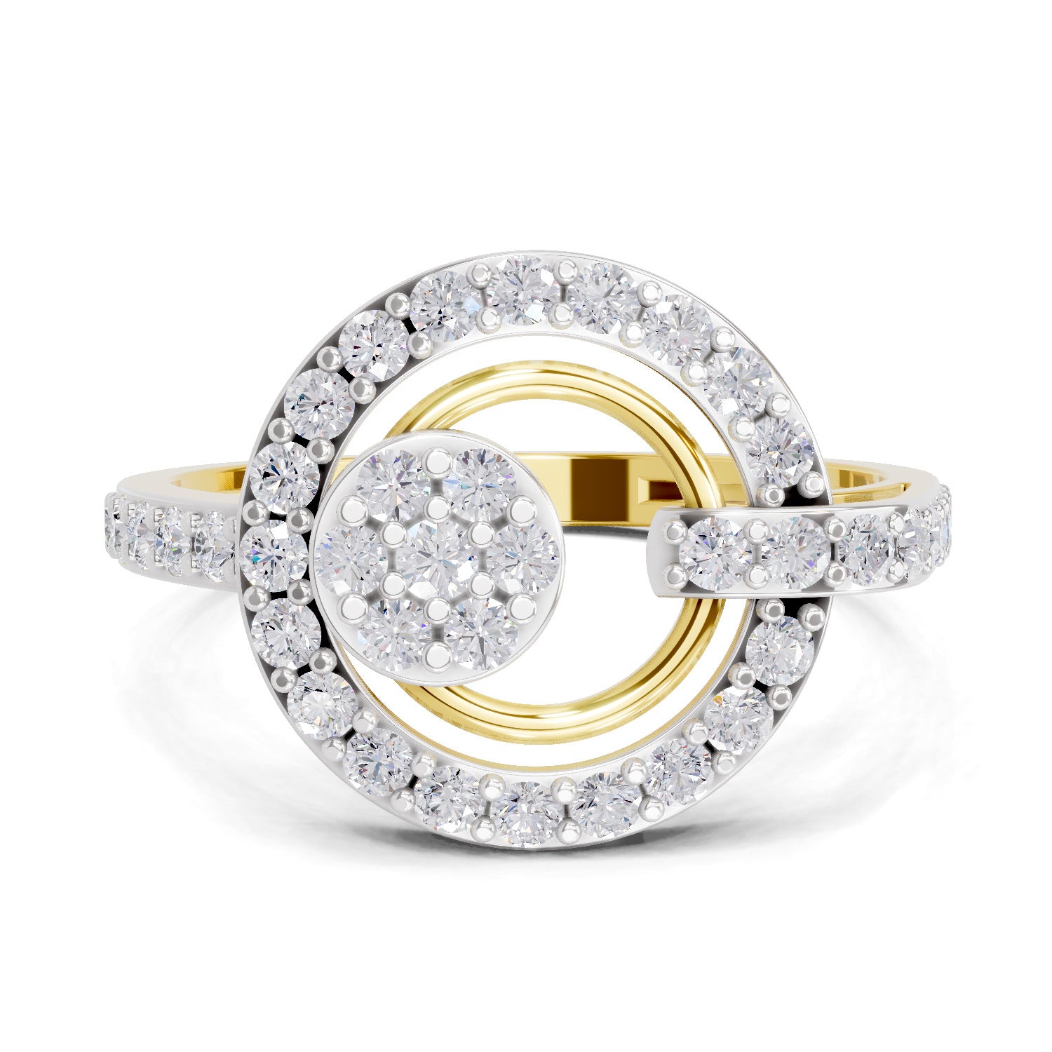 0.71 Carat  | 925 Sterling Silver Gold Plated Dream Catcher Ring