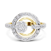 0.71 Carat  | 925 Sterling Silver Gold Plated Dream Catcher Ring