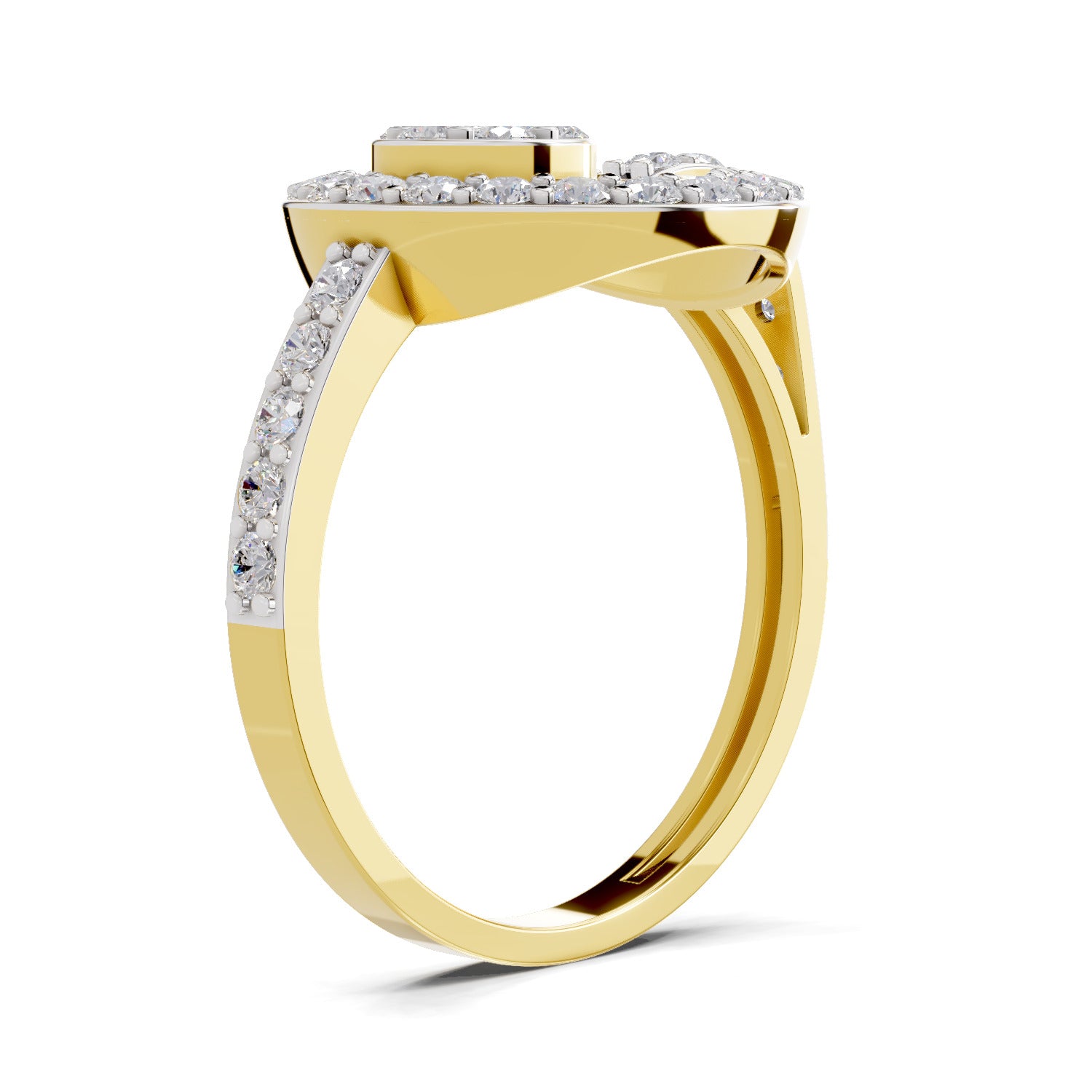 0.71 Carat  | 925 Sterling Silver Gold Plated Dream Catcher Ring