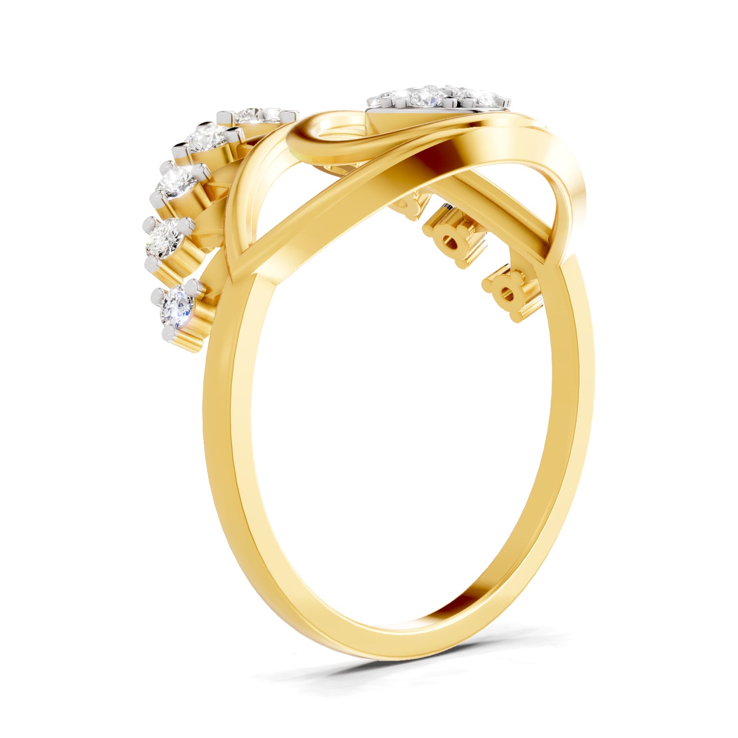 0.37 Carat  | 925 Sterling Silver Gold Plated Evil Eye Ring