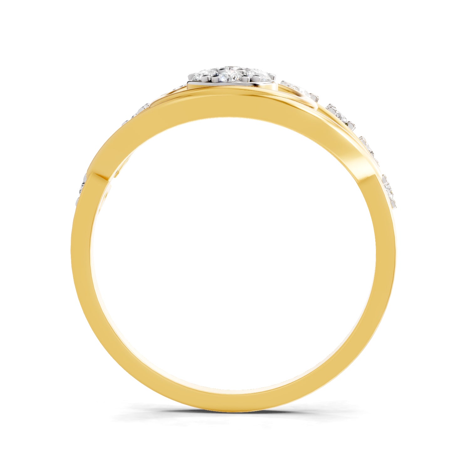 0.37 Carat  | 925 Sterling Silver Gold Plated Evil Eye Ring