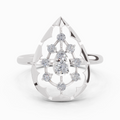 Sparkles Lab Grown Diamond 0.23 Floral Bypass Ring| 14K White Gold