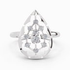 Sparkles Lab Grown Diamond 0.23 Floral Bypass Ring| 14K White Gold