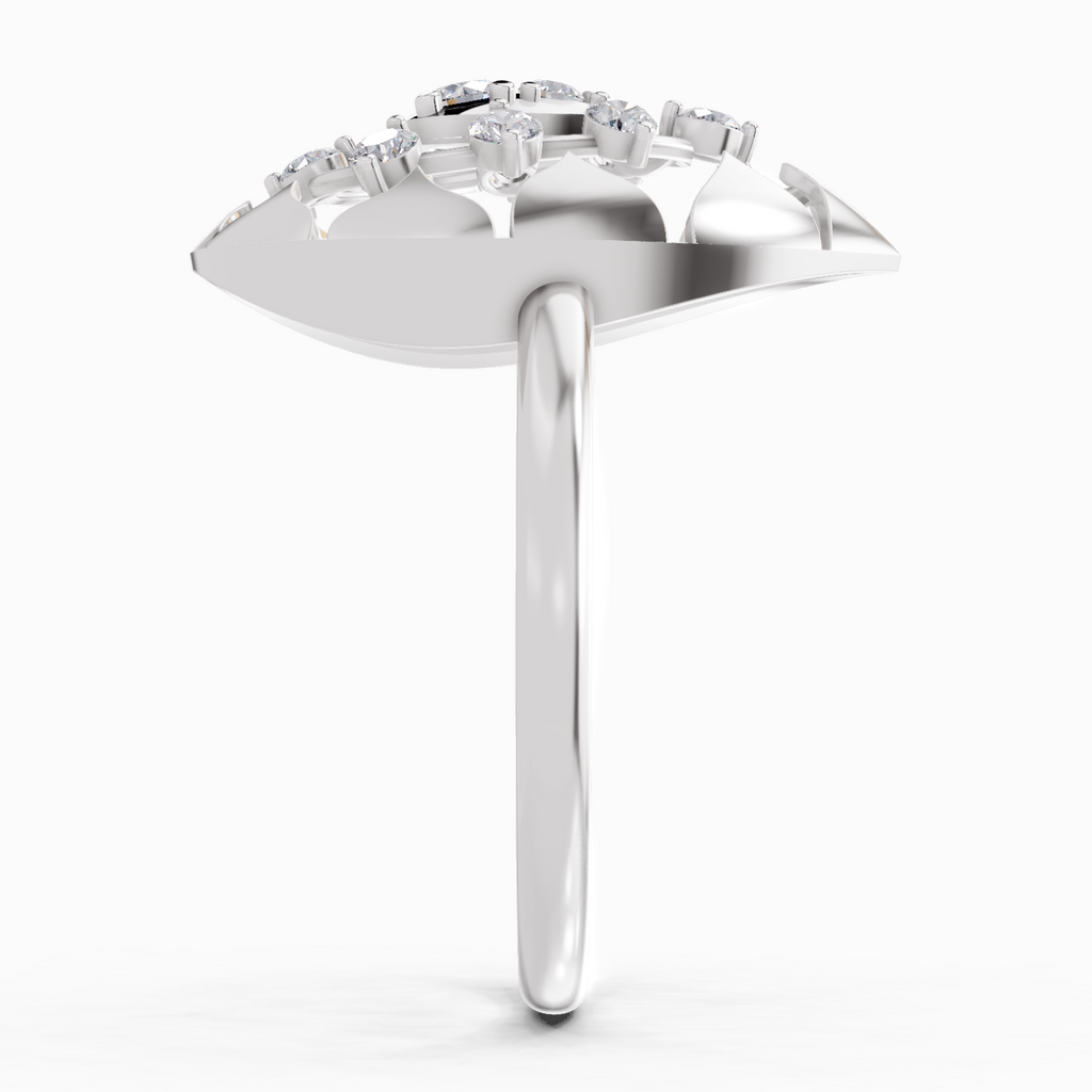Sparkles Lab Grown Diamond 0.23 Floral Bypass Ring| 14K White Gold