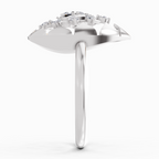 Sparkles Lab Grown Diamond 0.23 Floral Bypass Ring| 14K White Gold
