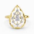 Sparkles Lab Grown Diamond 0.23 Floral Bypass Ring| 14K Yellow Gold