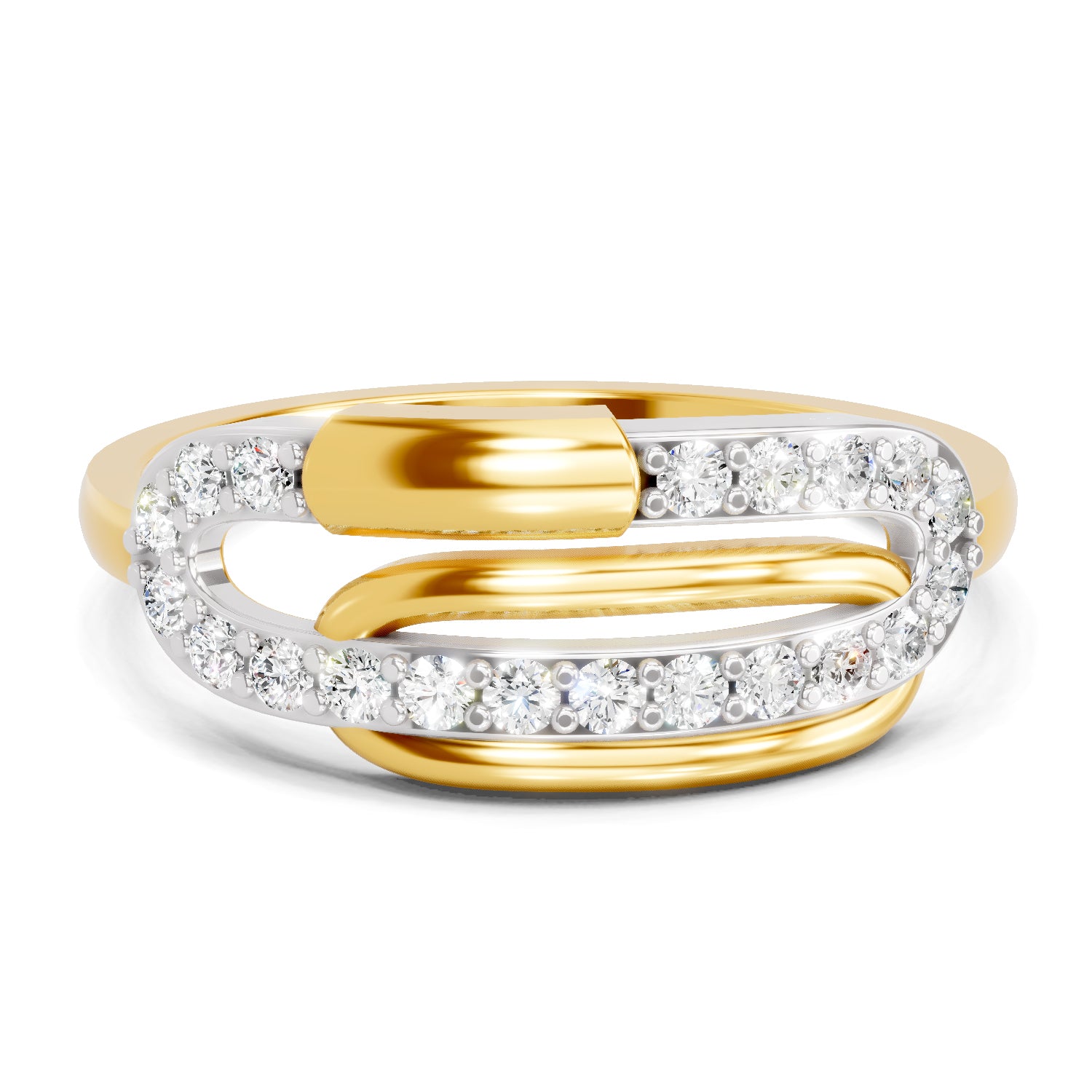 0.28 Carat  | 925 Sterling Silver Gold Plated Fashion Ring