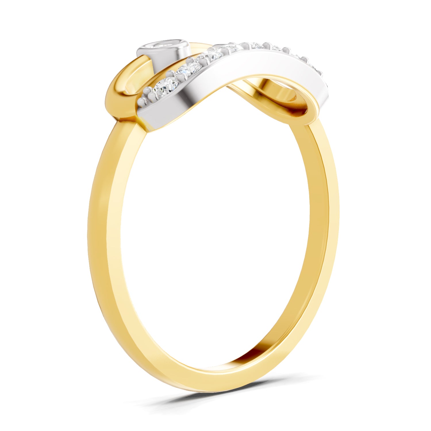 0.18 Carat  | 925 Sterling Silver Gold Plated Fashion Ring