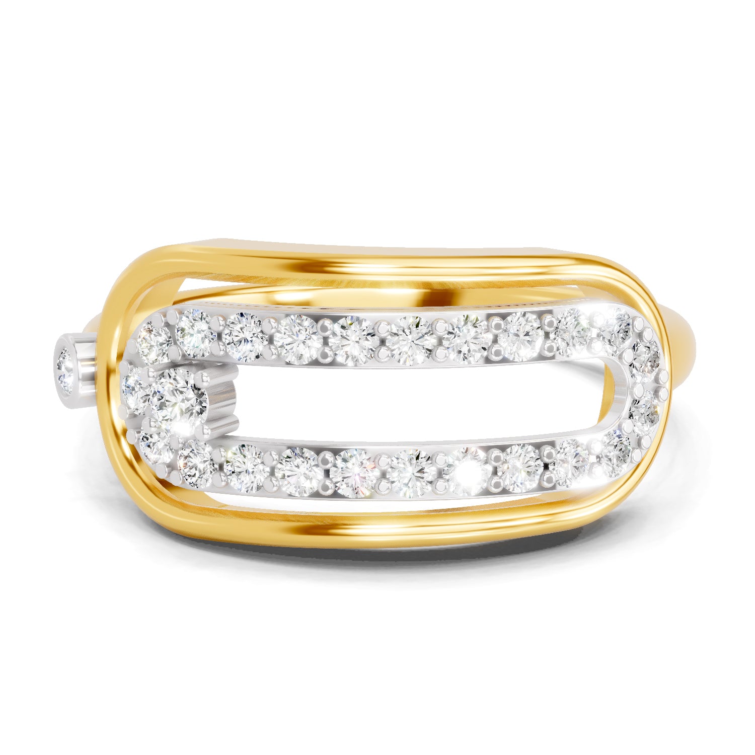 0.4 Carat  | 925 Sterling Silver Gold Plated Fashion Ring