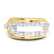 0.4 Carat  | 925 Sterling Silver Gold Plated Fashion Ring