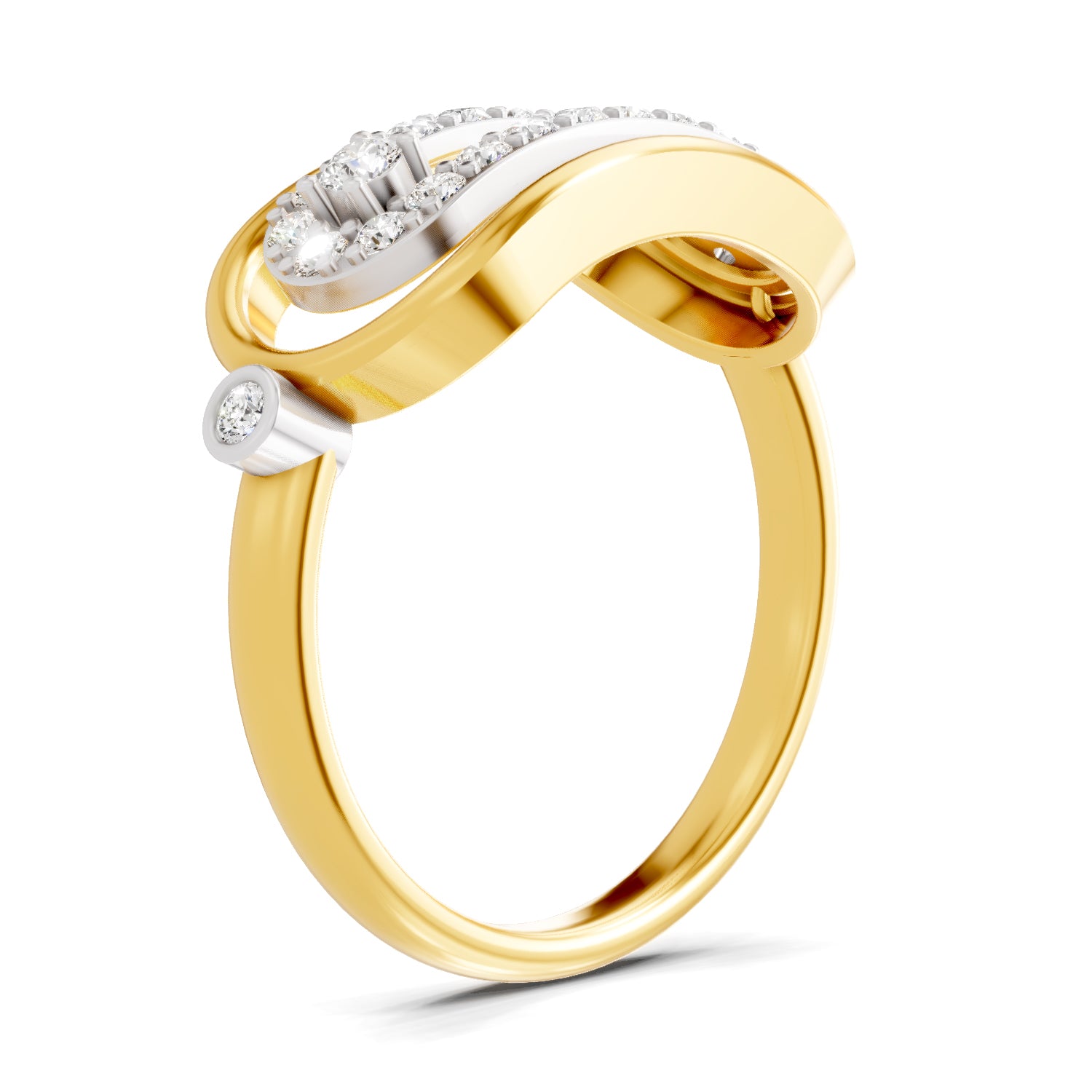 0.4 Carat  | 925 Sterling Silver Gold Plated Fashion Ring
