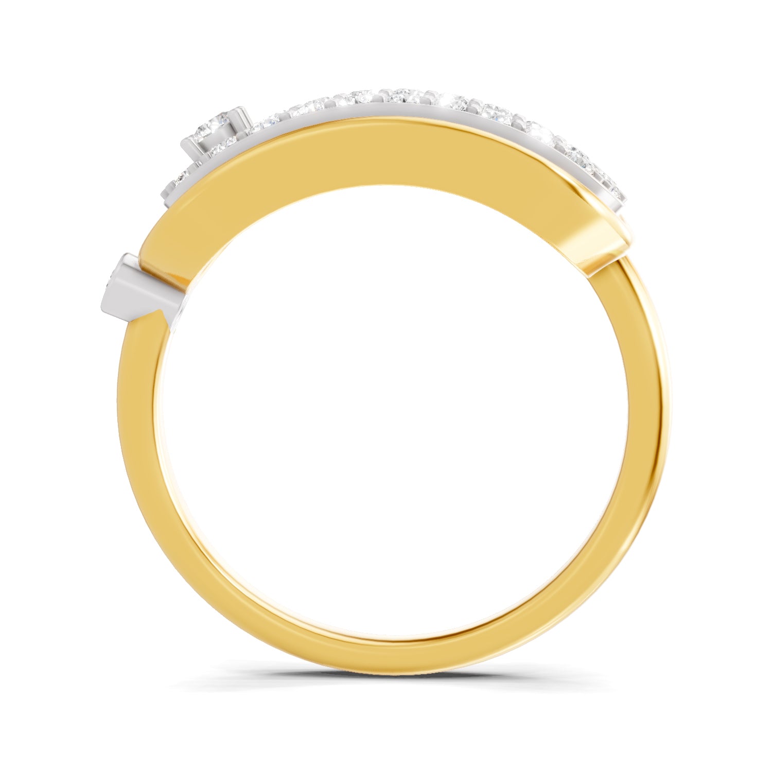 0.4 Carat  | 925 Sterling Silver Gold Plated Fashion Ring