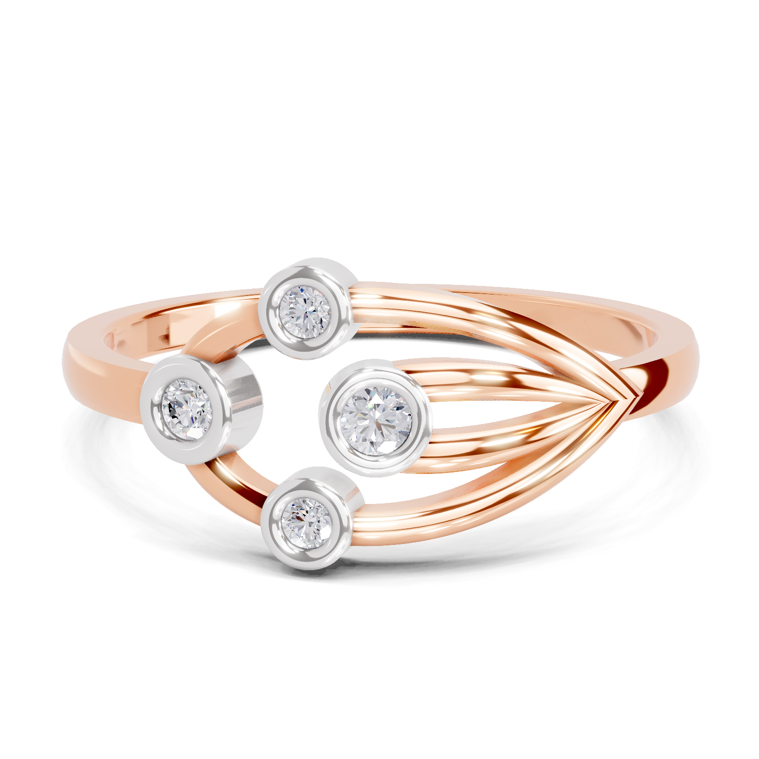 Sparkles Lab Grown Diamond 0.12 Gilded Willow Ring| 14K Rose Gold