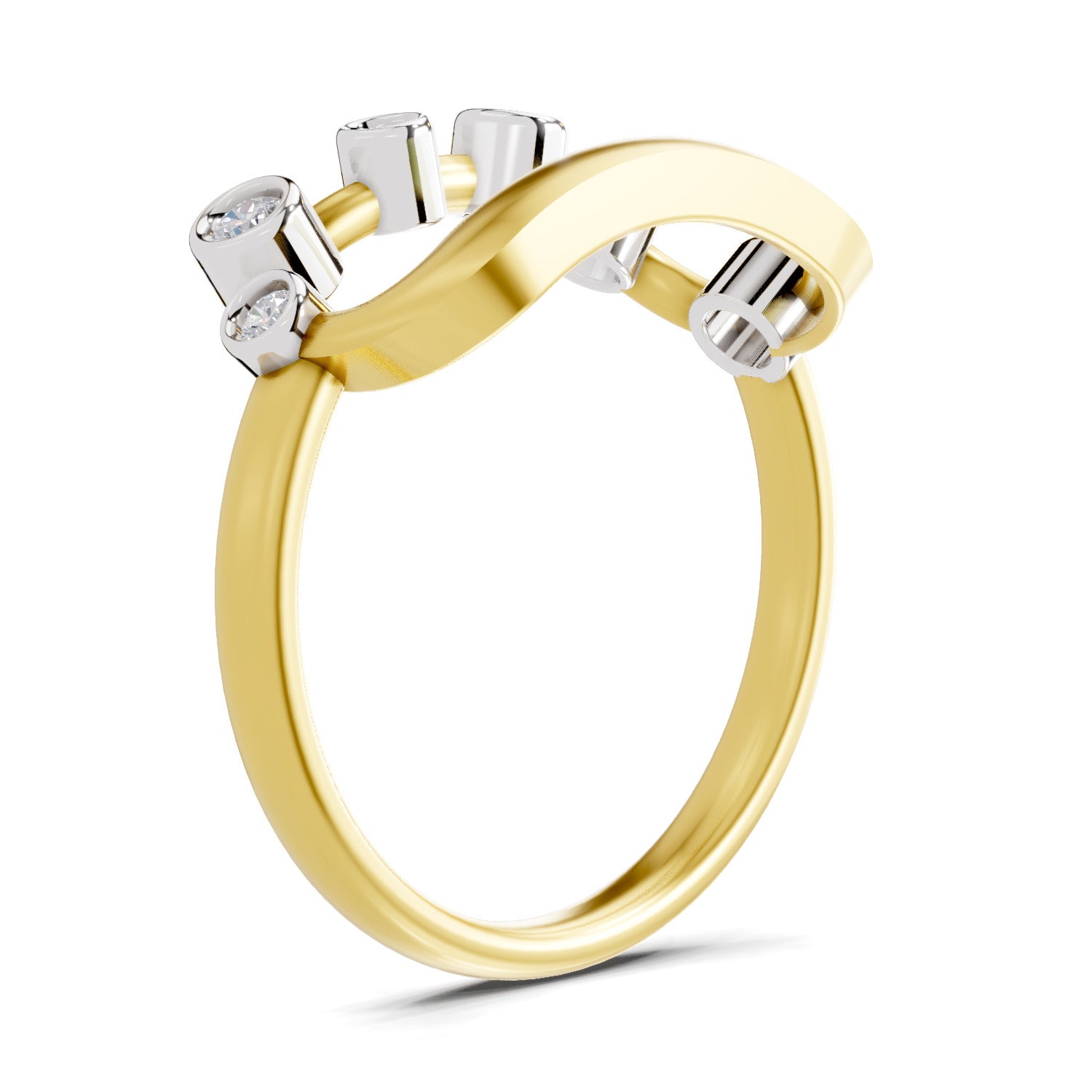 0.17 Carat  | 925 Sterling Silver Gold Plated Fashion Ring
