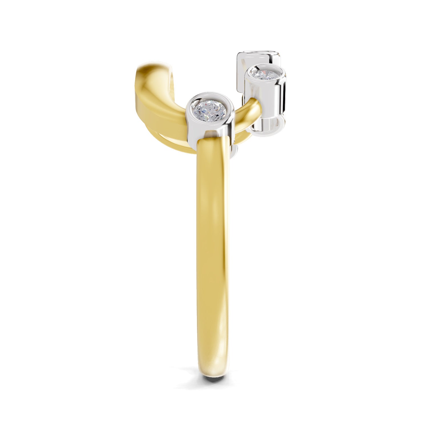 0.17 Carat  | 925 Sterling Silver Gold Plated Fashion Ring