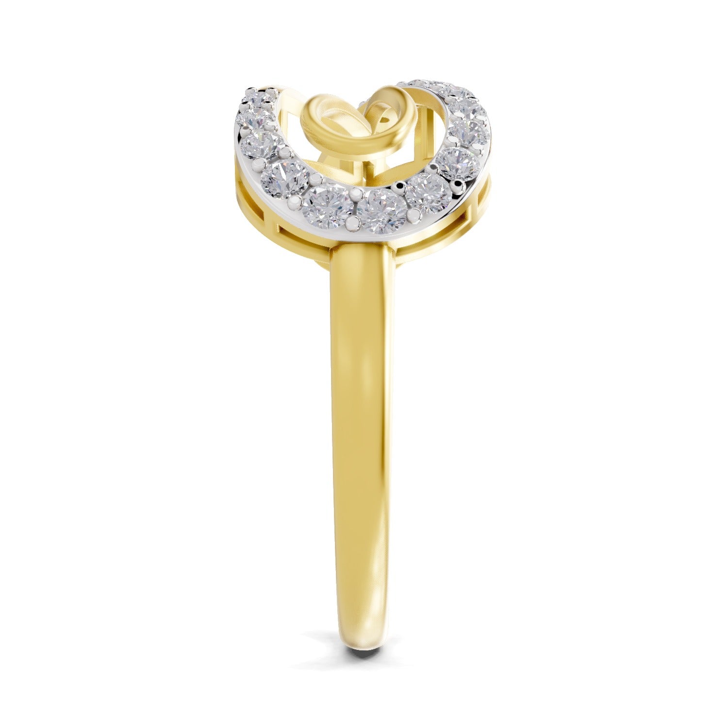 0.24 Ct | 925 Sterling Silver Yellow Gold Plated Infinity Ring