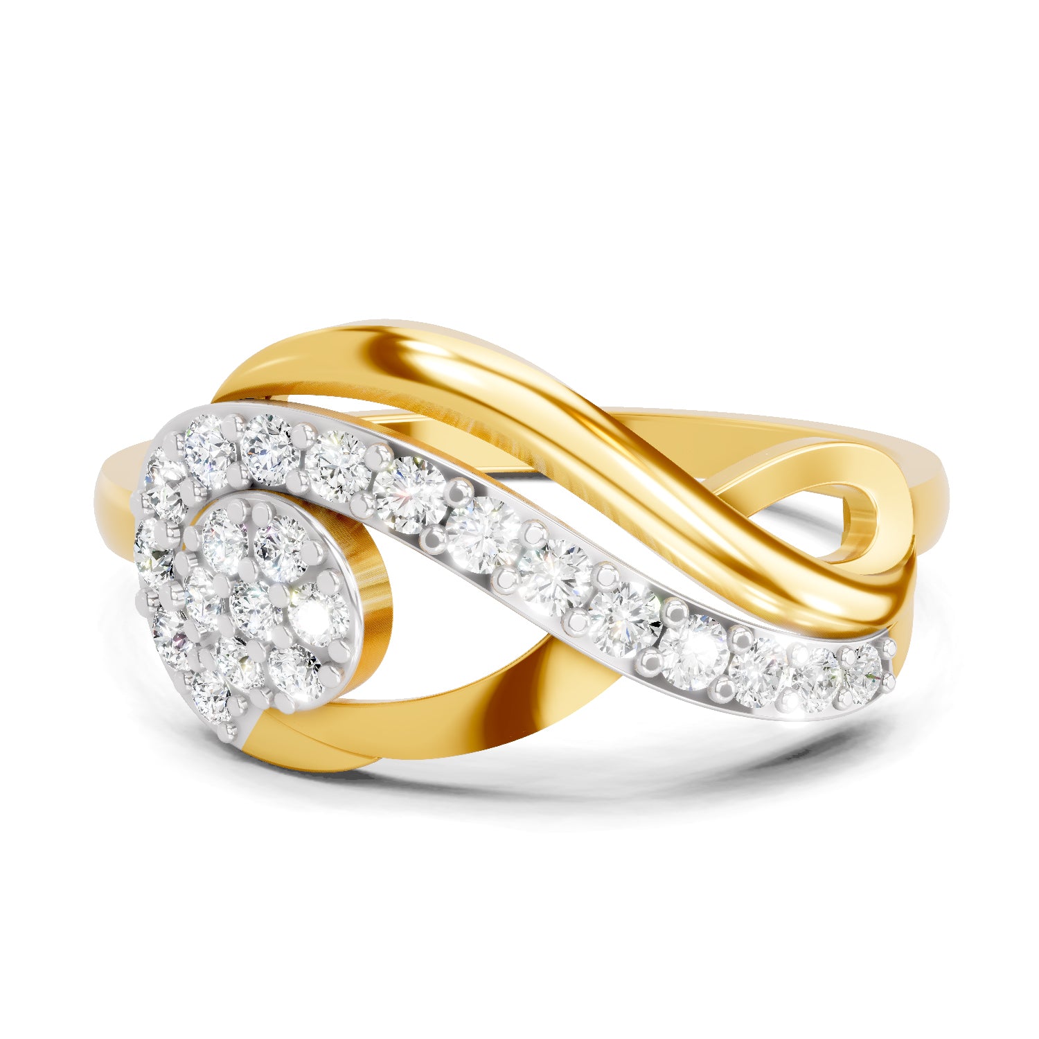 0.33 Carat  | 925 Sterling Silver Gold Plated Infinity Ring