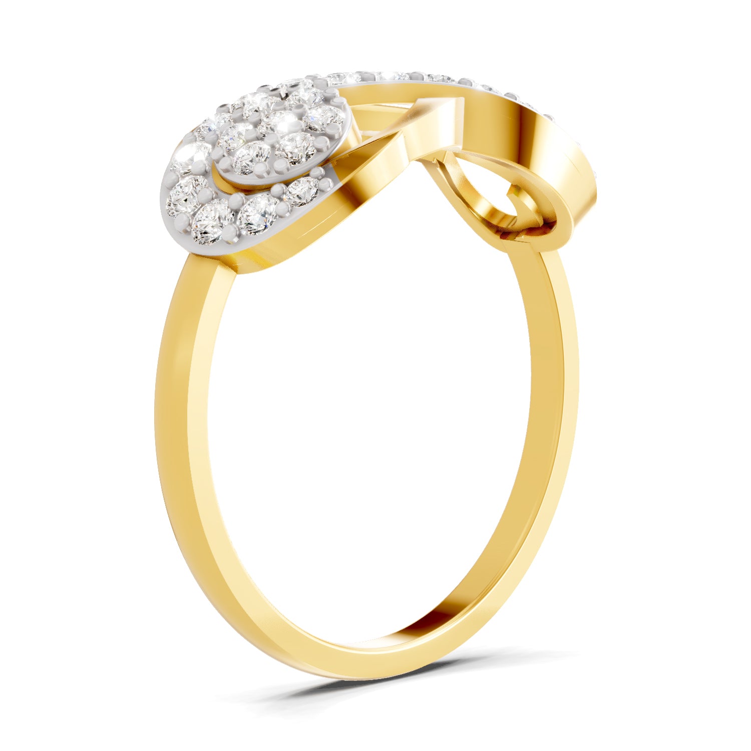 0.33 Carat  | 925 Sterling Silver Gold Plated Infinity Ring