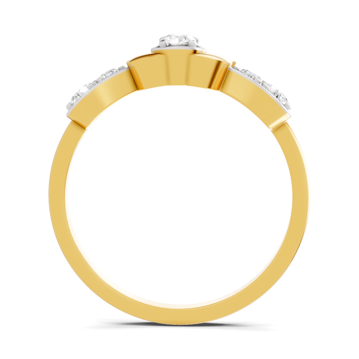 0.3 Carat  | 925 Sterling Silver Gold Plated Lotus Ring