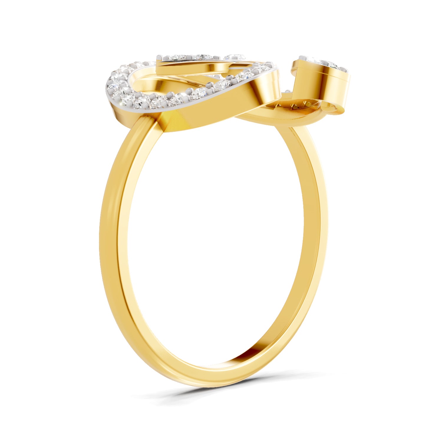 0.4 Carat  | 925 Sterling Silver Gold Plated Lotus Ring