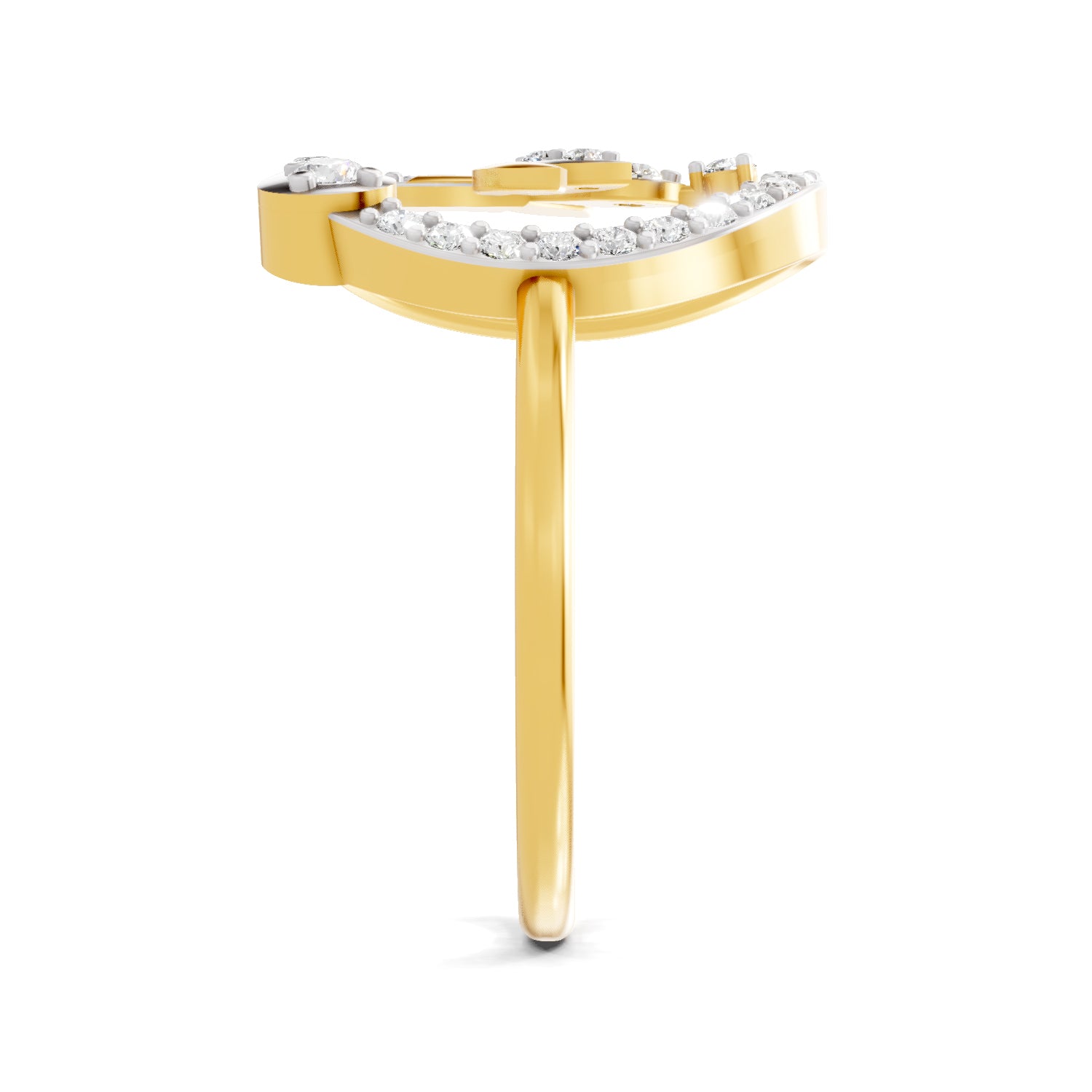 0.4 Carat  | 925 Sterling Silver Gold Plated Lotus Ring