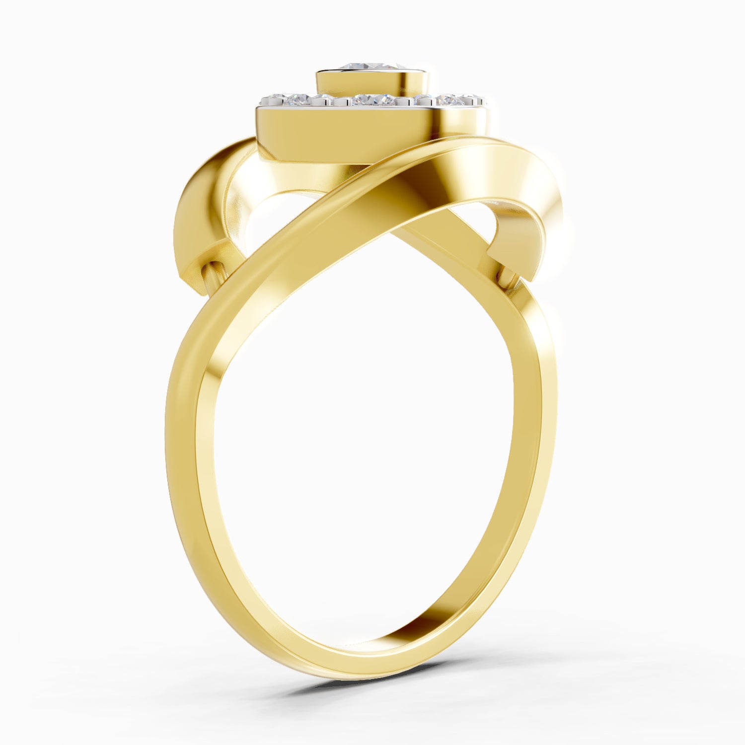0.72 Carat  | 925 Sterling Silver Gold Plated Evil Eye Ring