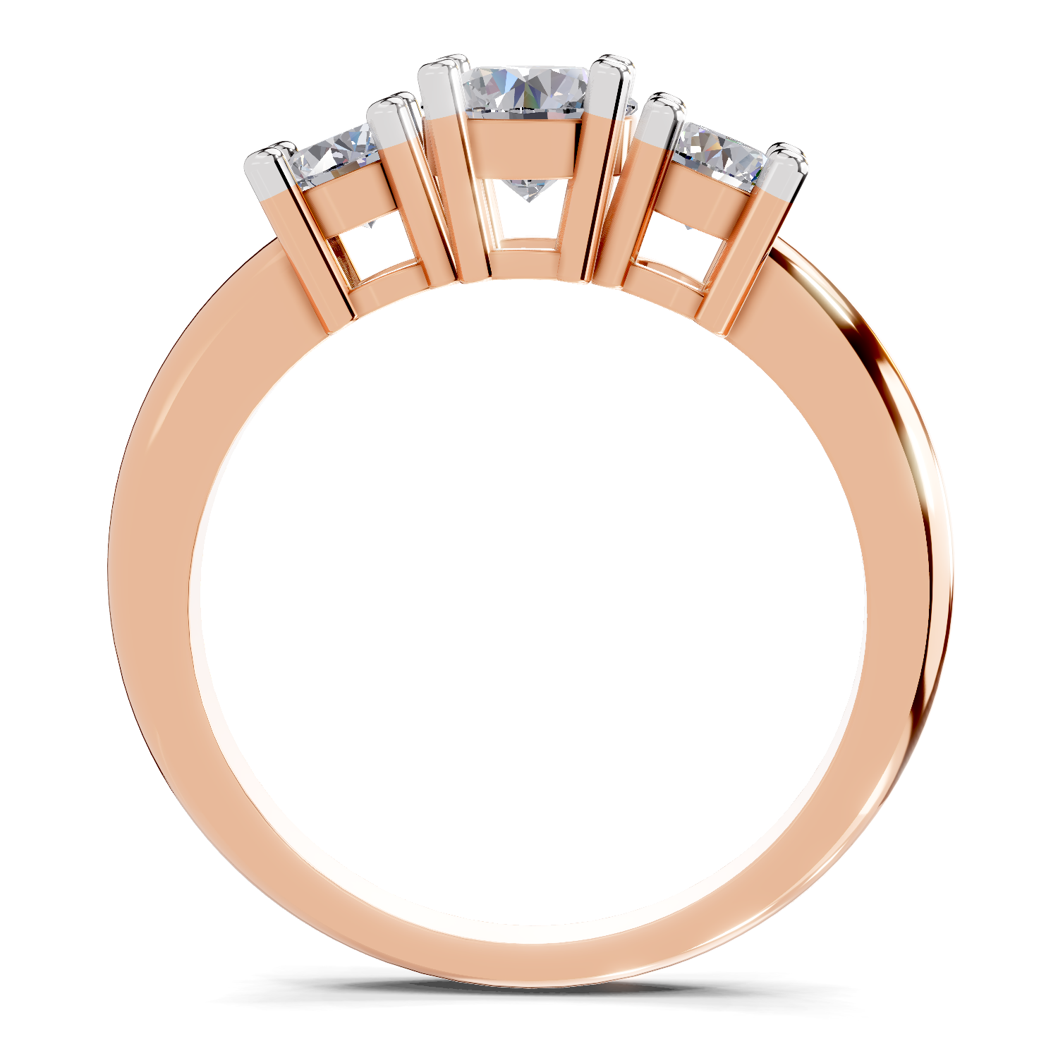 Lab Grown Diamond 0.95 Carat Trinity Gleam Promise Engagement Ring | 14K Rose Gold