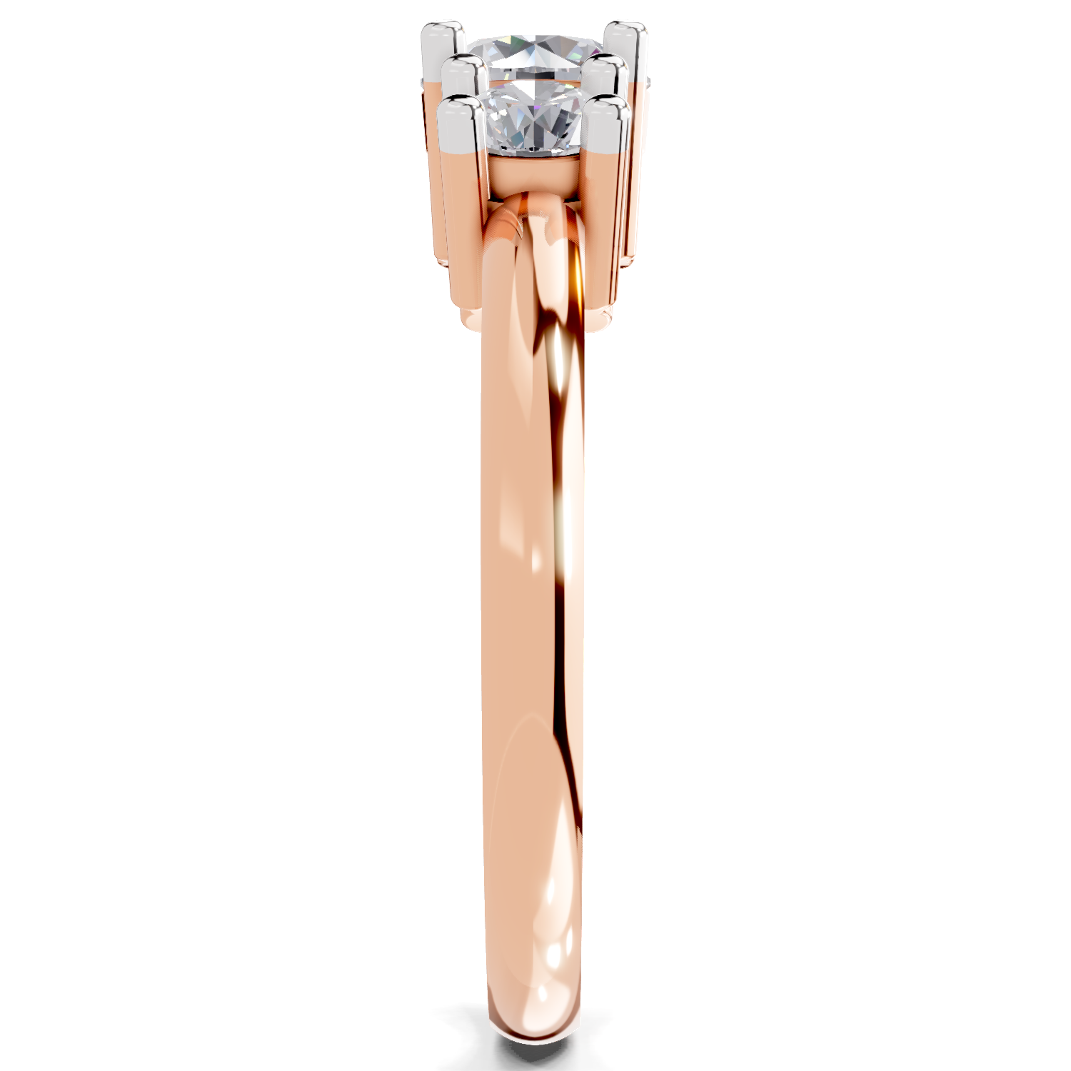 Lab Grown Diamond 0.95 Carat Trinity Gleam Promise Engagement Ring | 14K Rose Gold