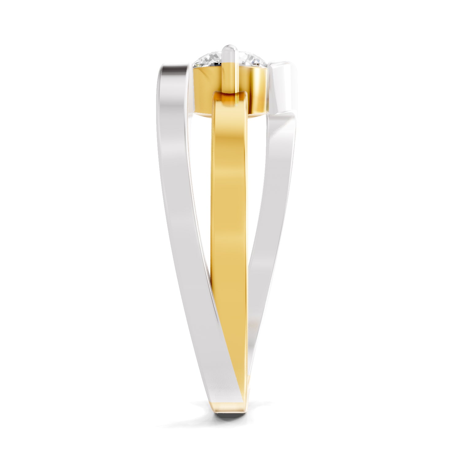 0.5 Carat  | 925 Sterling Silver Gold Plated Solitaire Ring