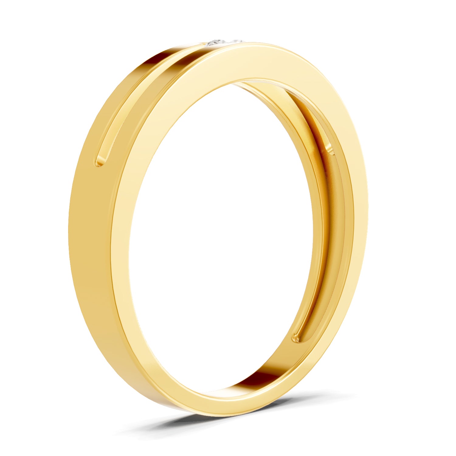 0.13 Carat  | 925 Sterling Silver Gold Plated Solitaire Ring