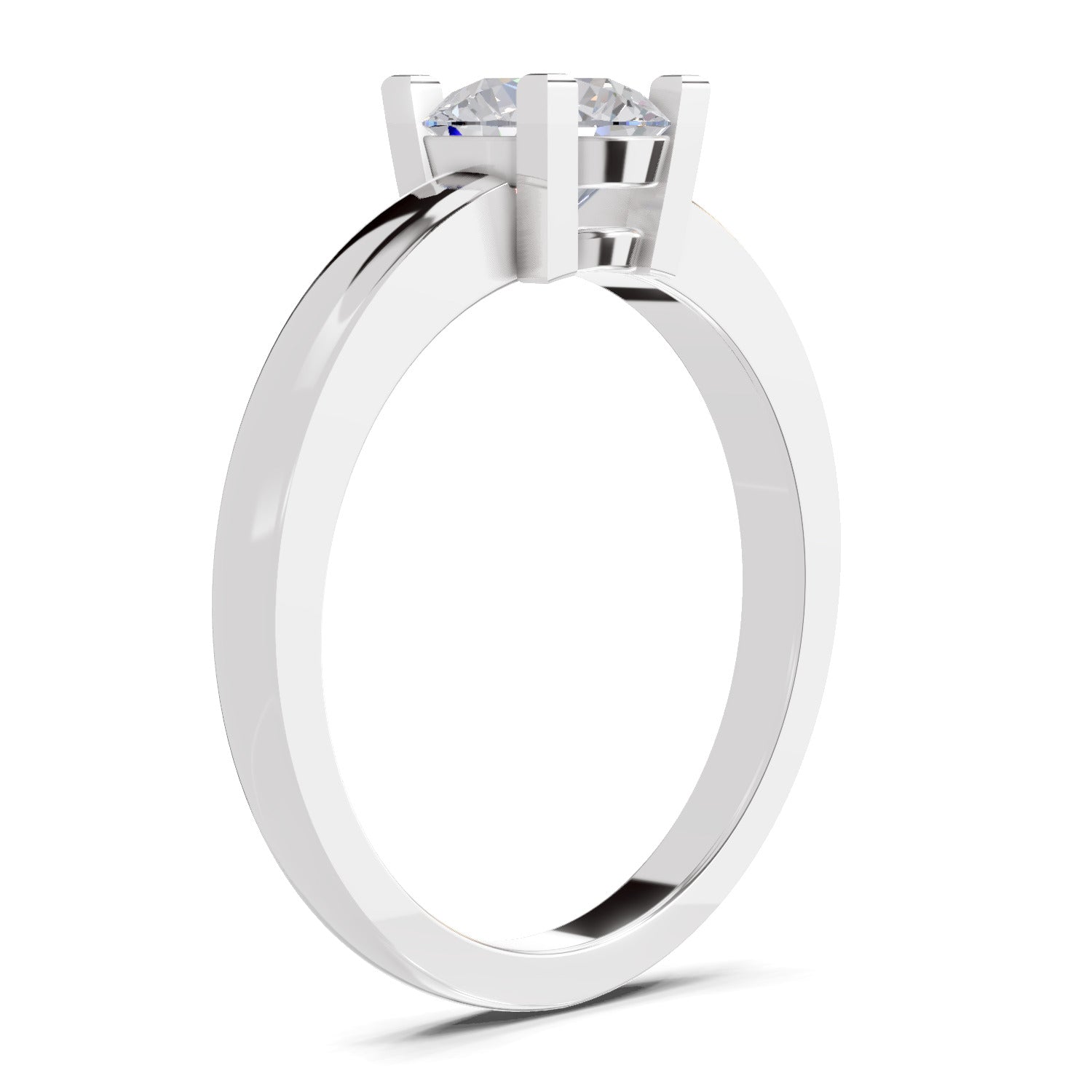 0.75 Carat Solitaire Diamond Engagement Ring | 14K White Gold