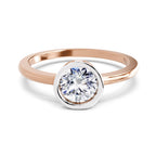 Bezel Solitaire Lab Grown Diamonds 0.15 Ct 14Kt Yellow Gold