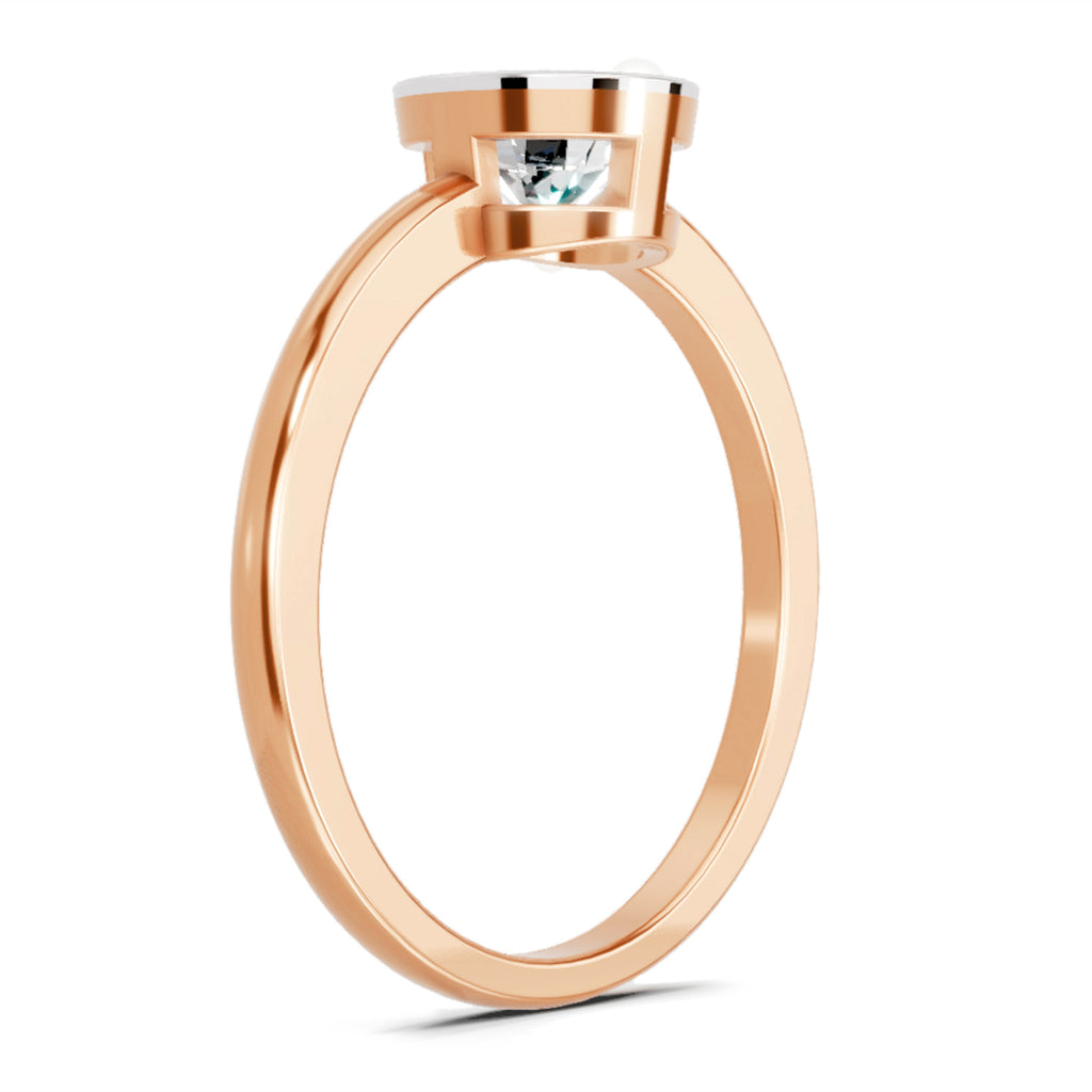 Bezel Solitaire Lab Grown Diamonds 0.15 Ct 14Kt Yellow Gold