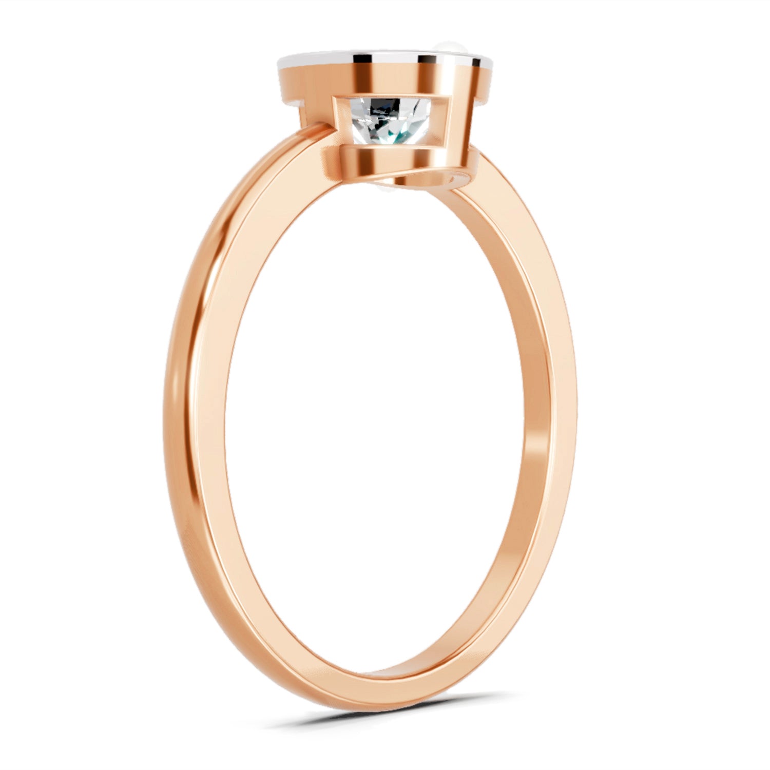 Bezel Solitaire Lab Grown Diamonds 0.15 Ct 14Kt Yellow Gold