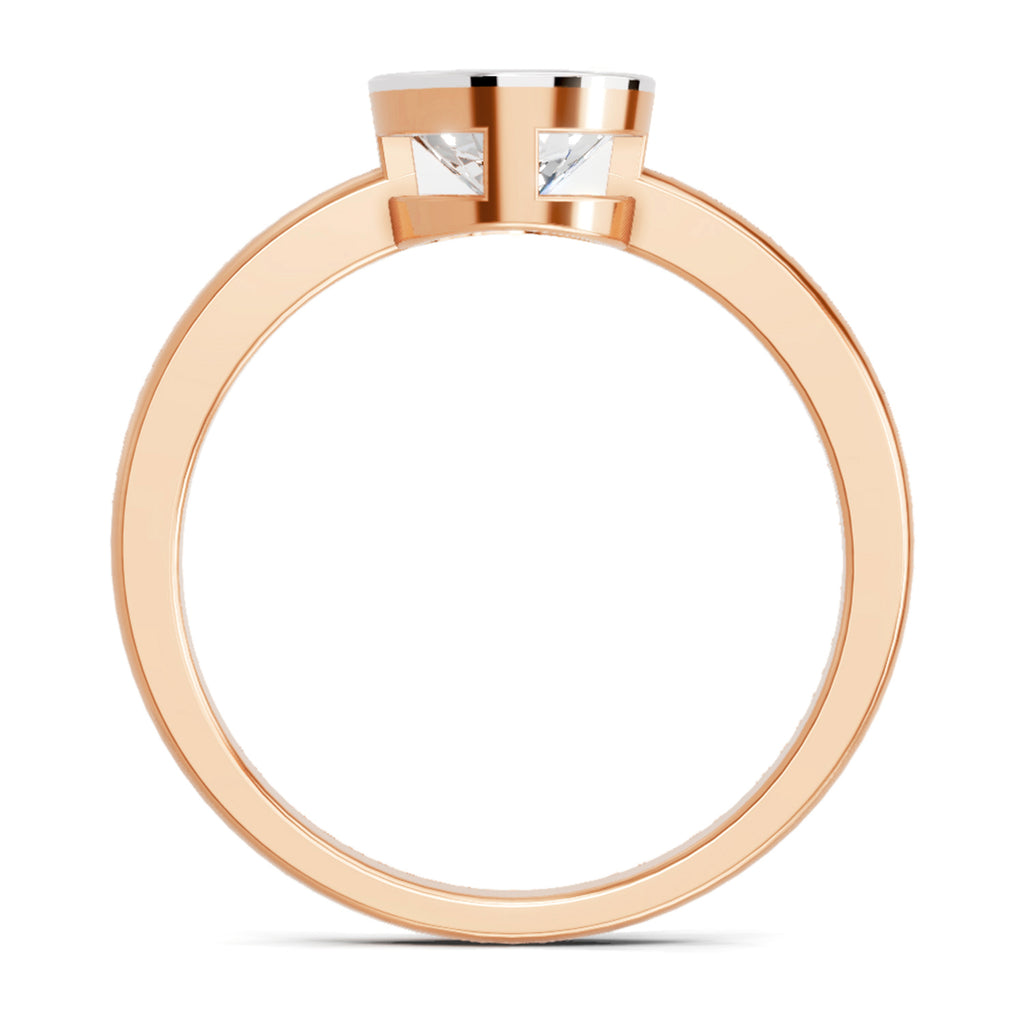 Bezel Solitaire Lab Grown Diamonds 0.15 Ct 14Kt Yellow Gold