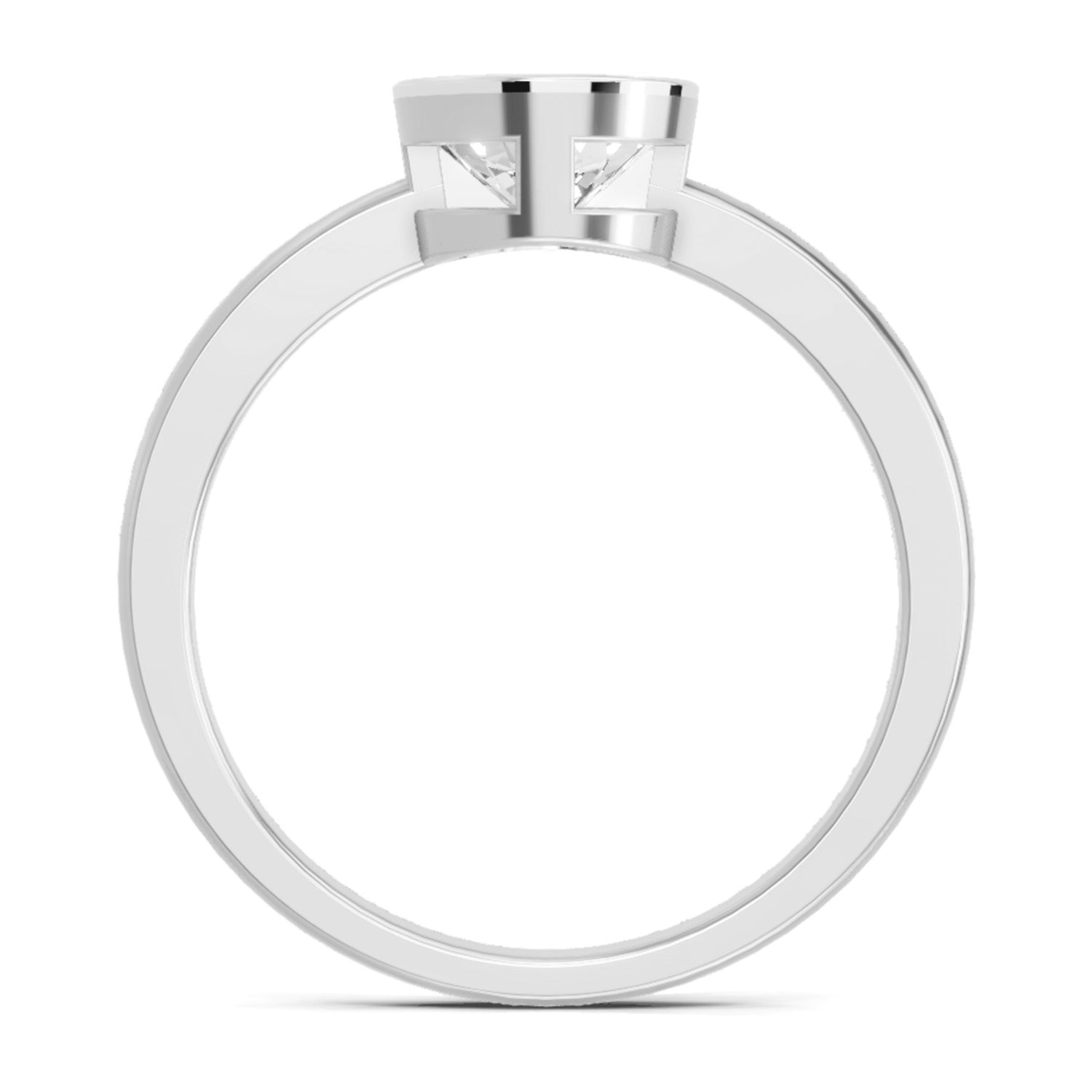 Bezel Solitaire Lab Grown Diamonds 0.15 Ct 14Kt Yellow Gold