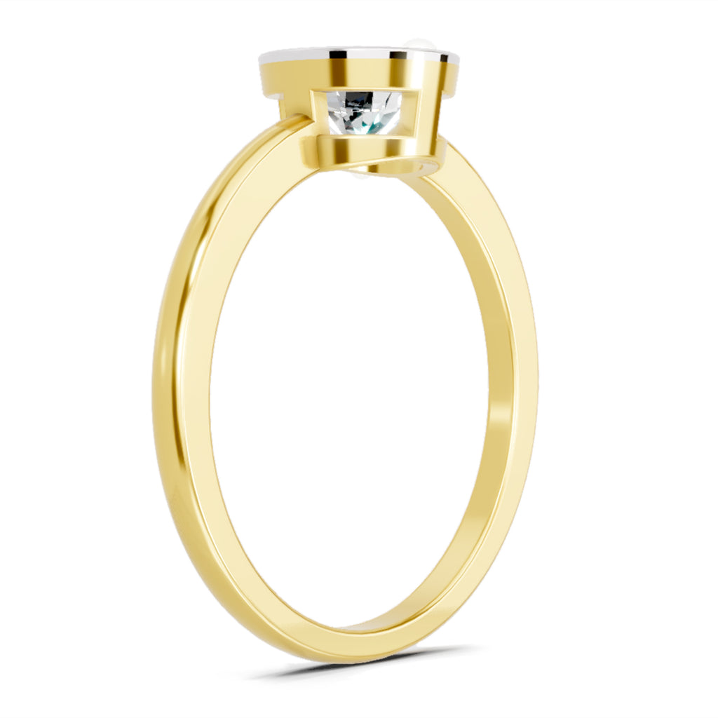 Bezel Solitaire Lab Grown Diamonds 0.15 Ct 14Kt Yellow Gold