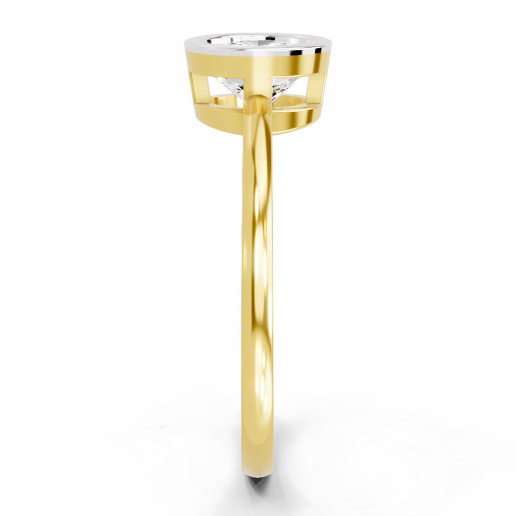 Bezel Solitaire Lab Grown Diamonds 0.15 Ct 14Kt Yellow Gold
