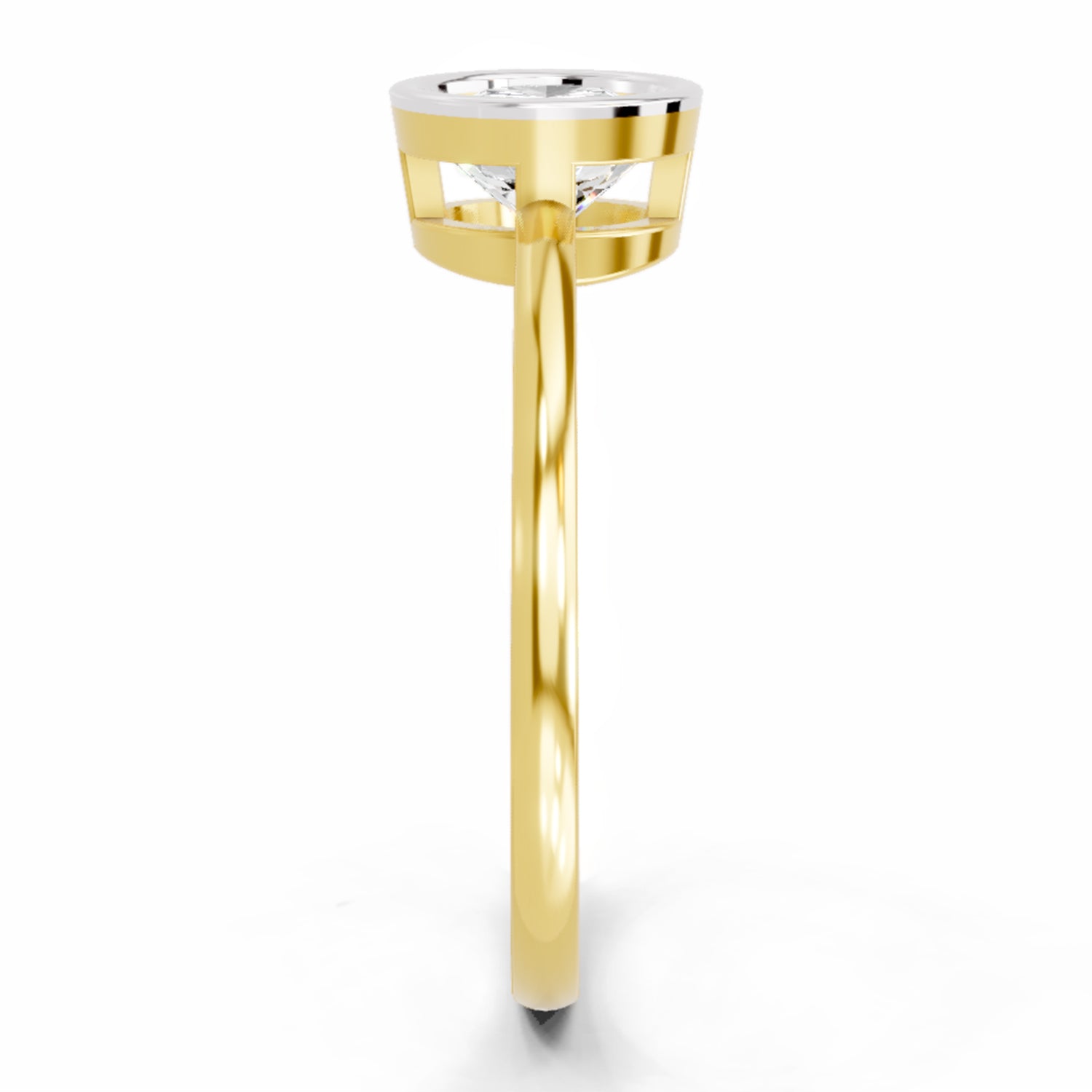 Bezel Solitaire Lab Grown Diamonds 0.15 Ct 14Kt Yellow Gold