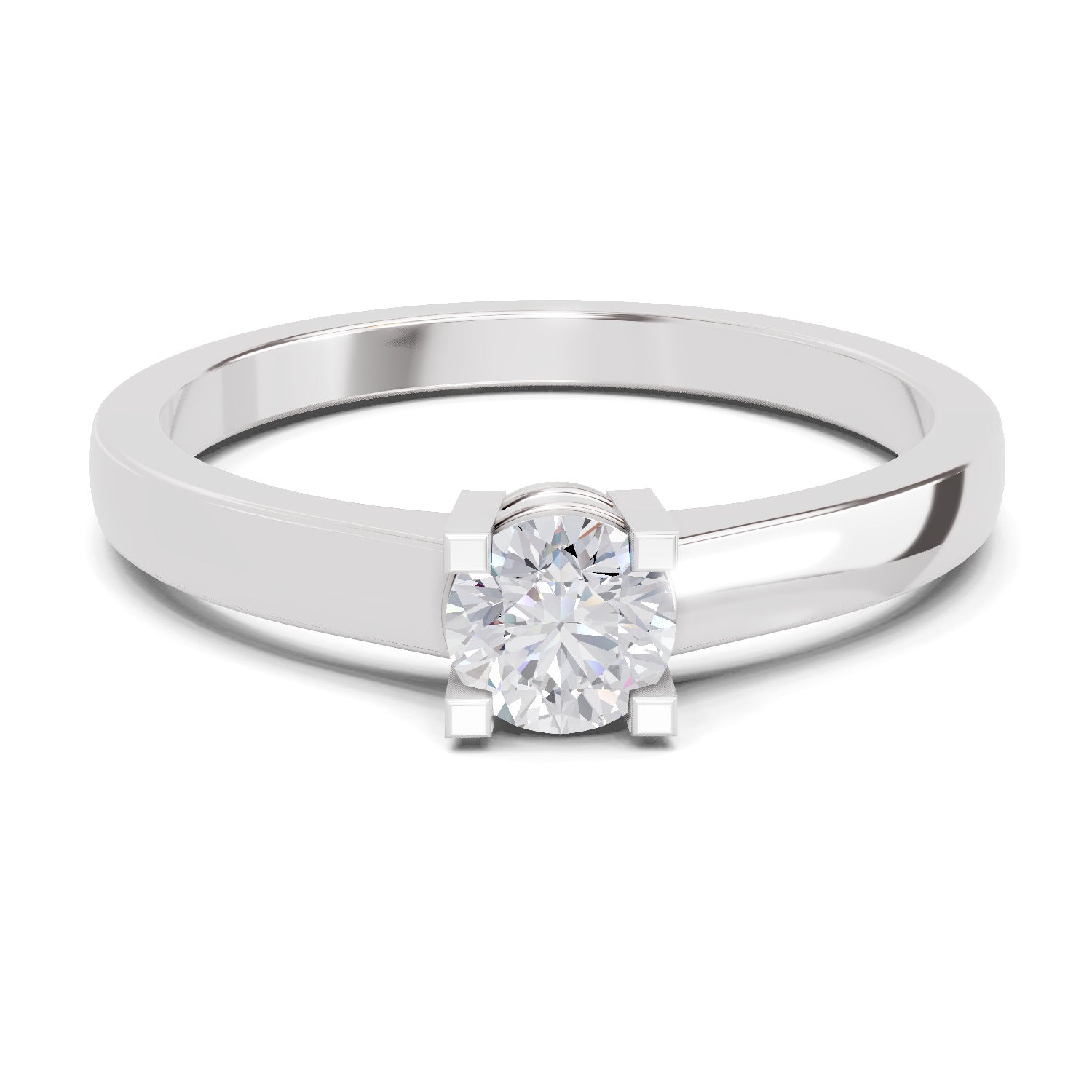 0.3 Carat Solitaire Diamond Engagement Ring | 14K White Gold