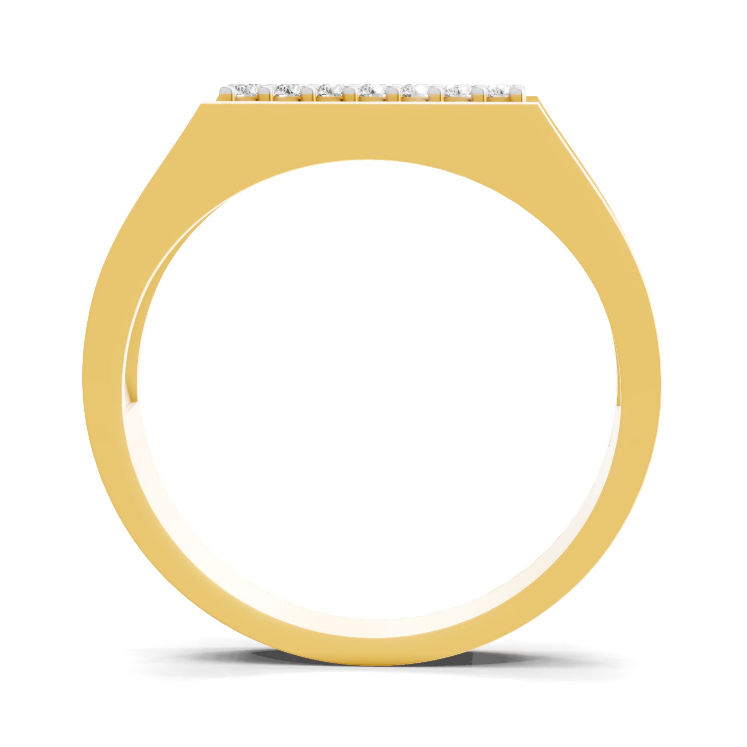 0.26 Carat  | 925 Sterling Silver Gold Plated Diamond Bar Fashion Ring