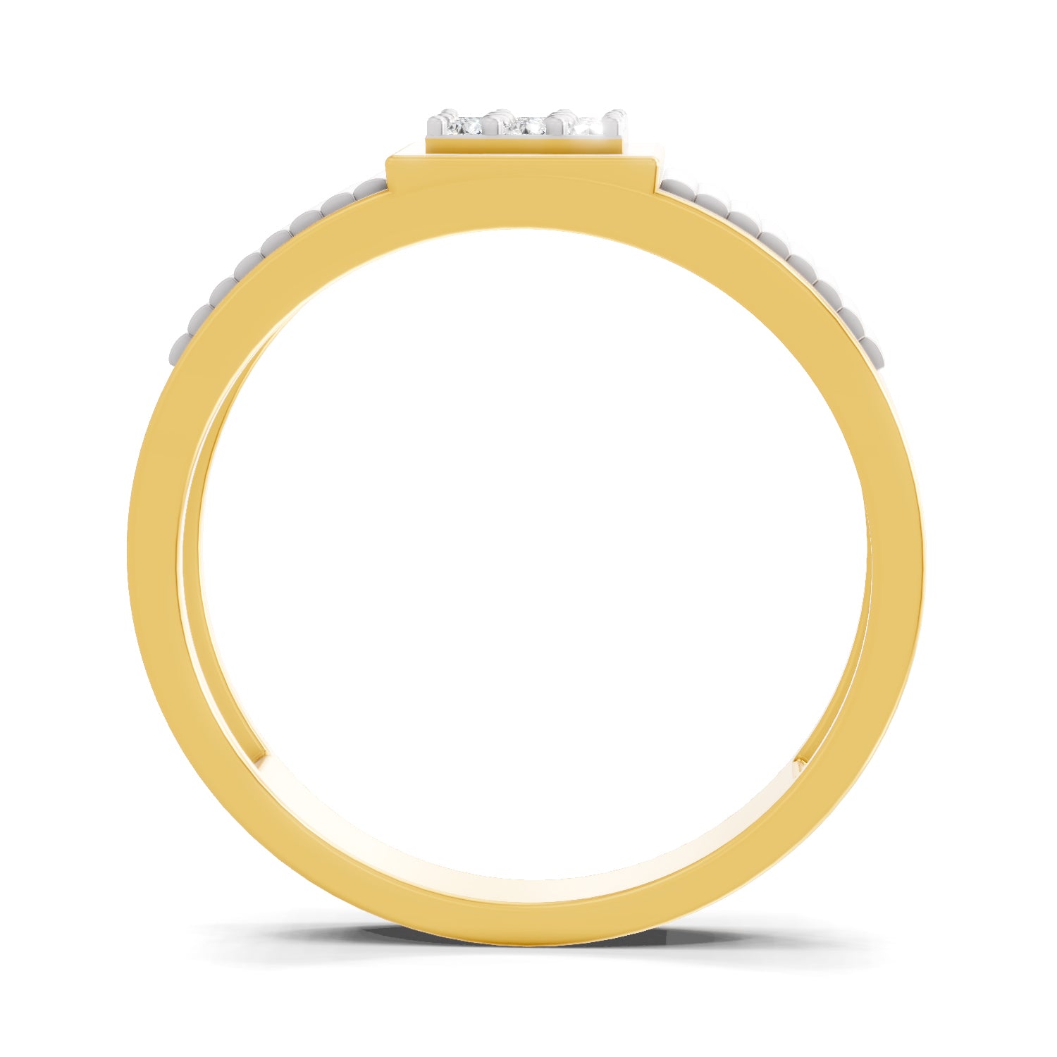 0.14 Carat  | 925 Sterling Silver Gold Plated Cluster Ring