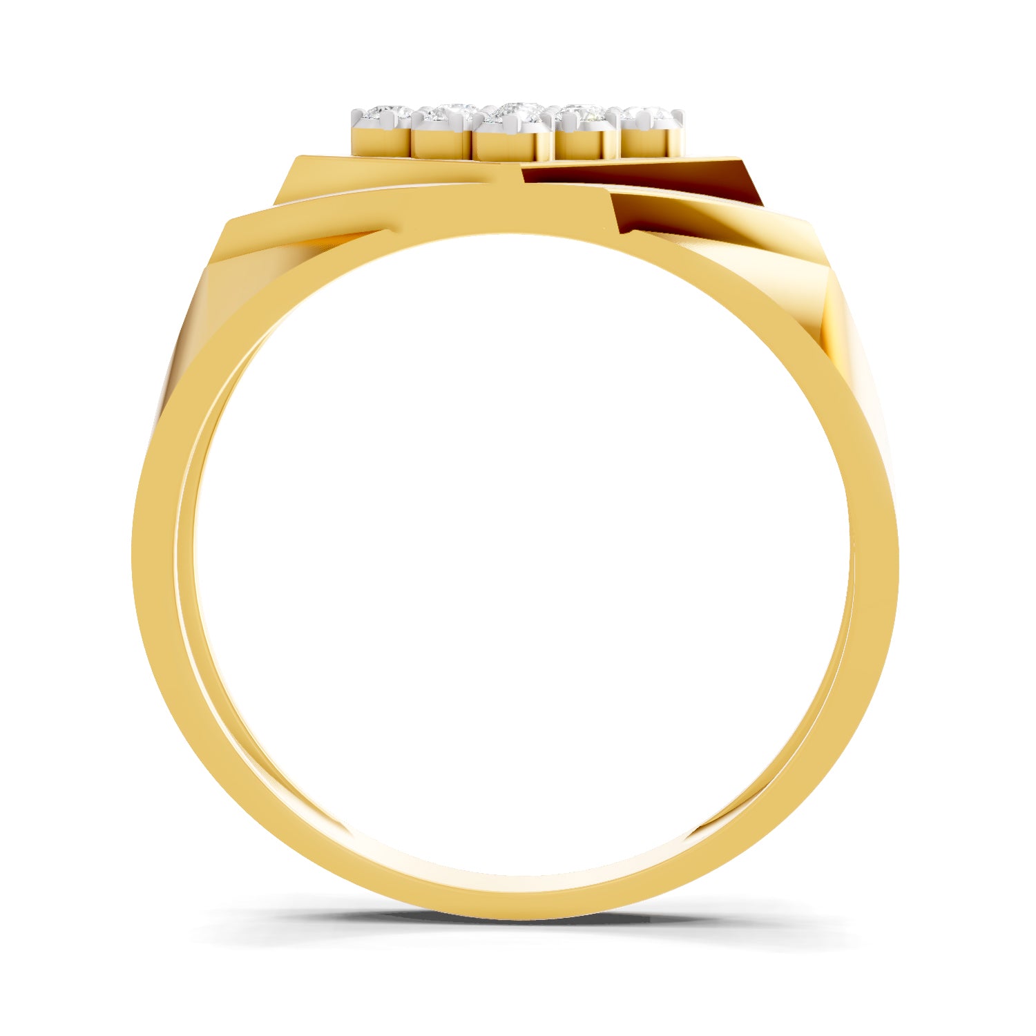 0.2 Carat  | 925 Sterling Silver Gold Plated Fashion Ring