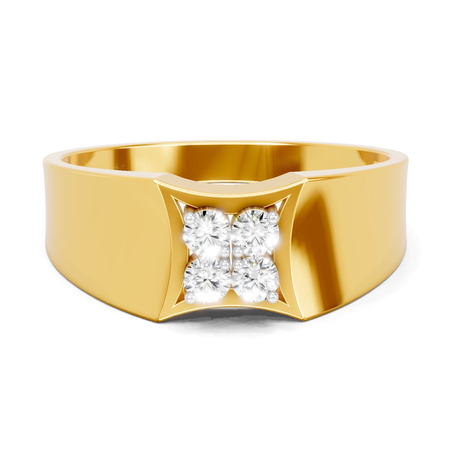 0.14 Carat  | 925 Sterling Silver Gold Plated Fashion Ring