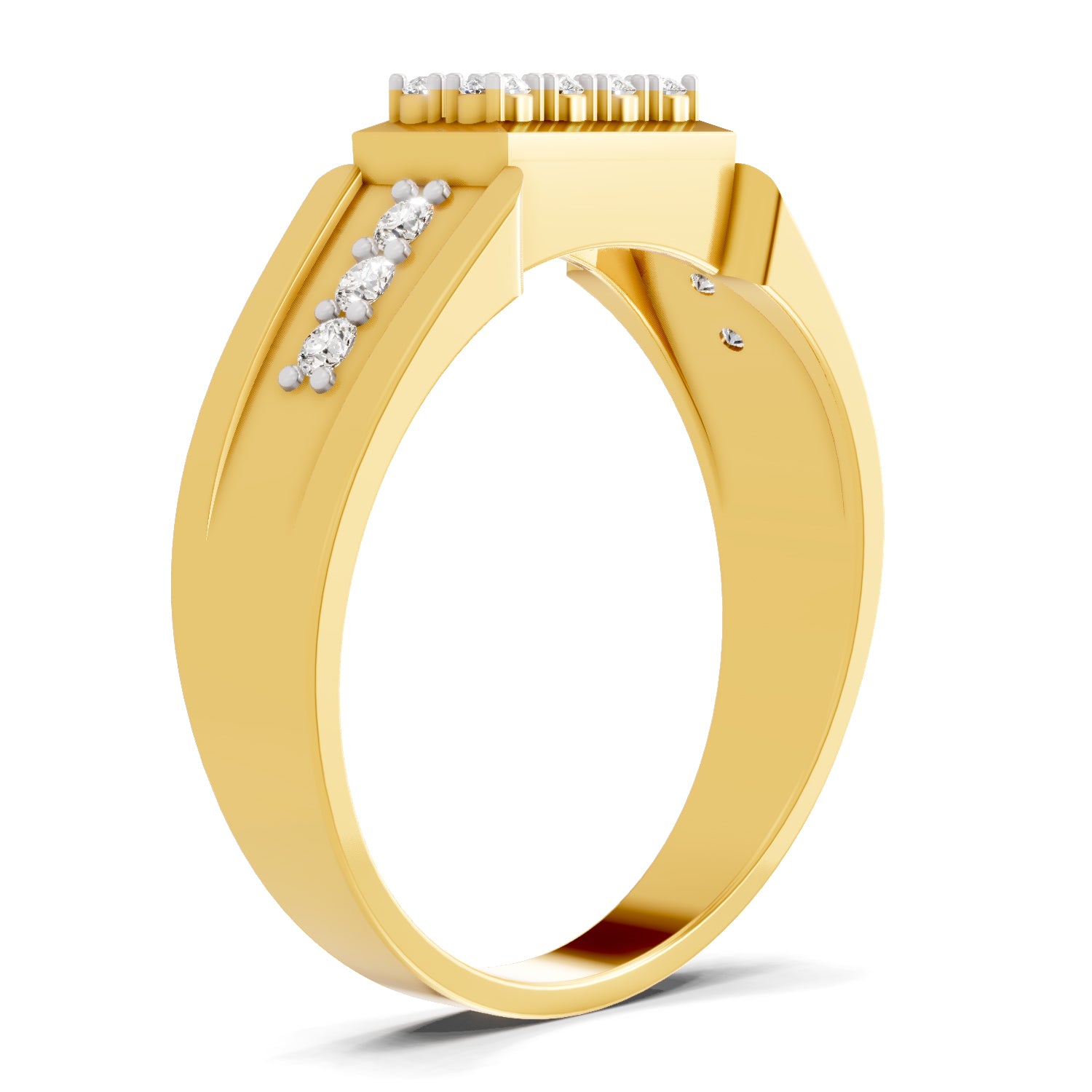 0.35 Carat  | 925 Sterling Silver Gold Plated Fashion Ring