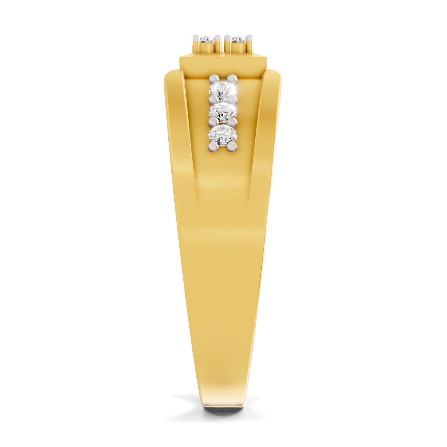 0.35 Carat  | 925 Sterling Silver Gold Plated Fashion Ring