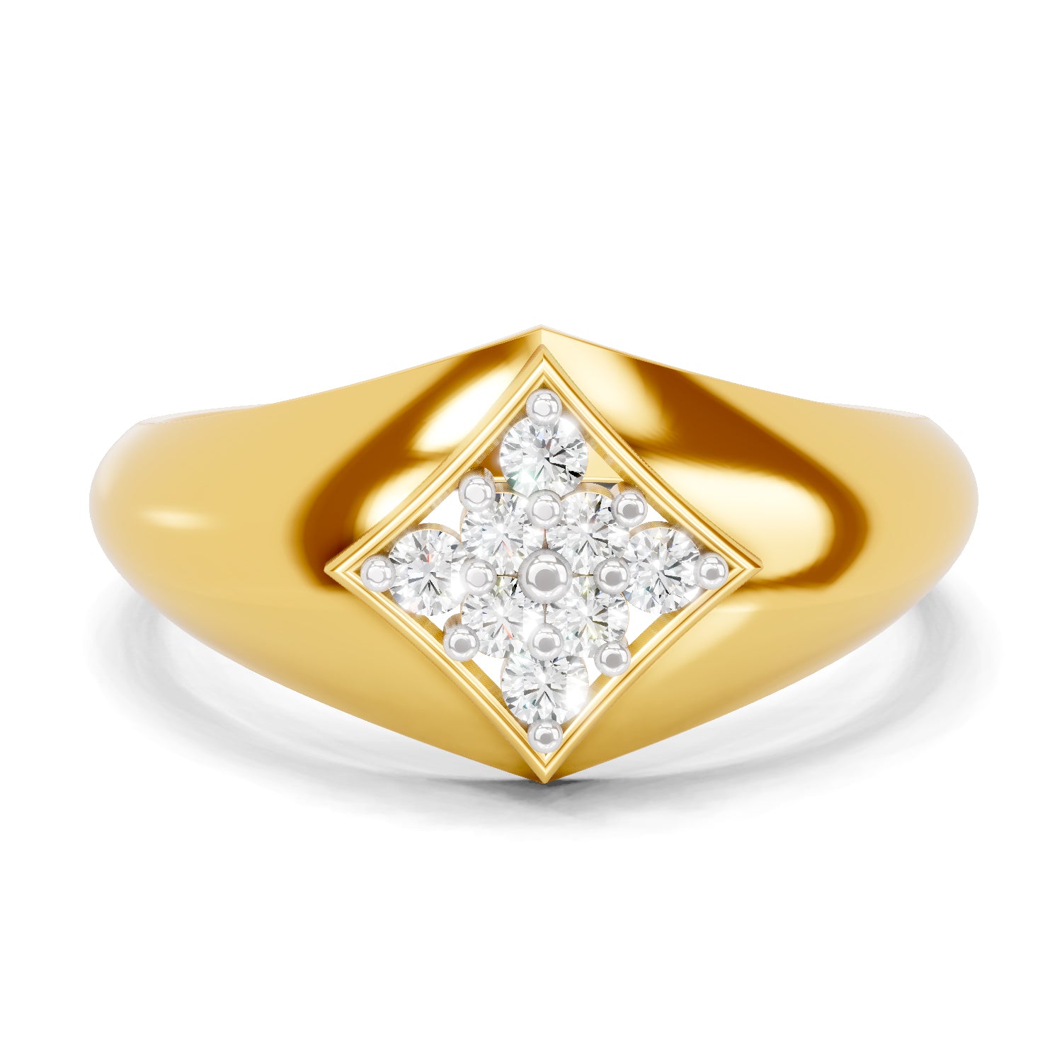 0.22 Carat  | 925 Sterling Silver Gold Plated Fashion Ring
