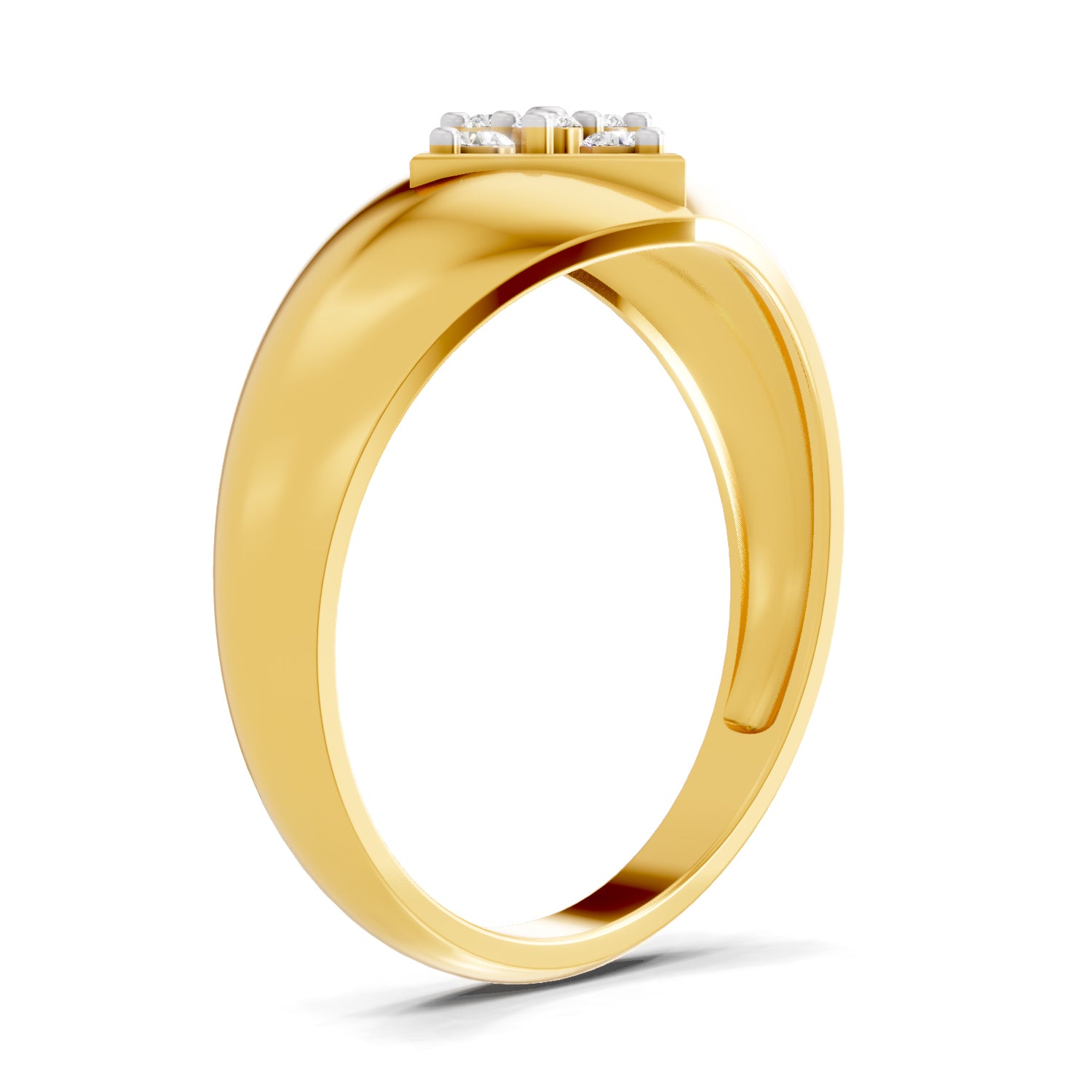 0.22 Carat  | 925 Sterling Silver Gold Plated Fashion Ring